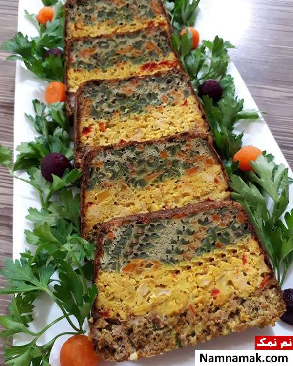 طرز تهیه کوکوی سه رنگ مجلسی ویژه افطاری