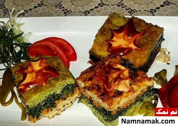 طرز تهیه کوکوی سه رنگ مجلسی ویژه افطاری