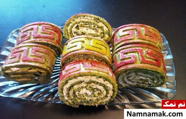 طرز تهیه کوکوی دو رنگ رولتی مجلسی و خوشمزه کوکو دو رنگ رولتی مجلسی و خوشمزه