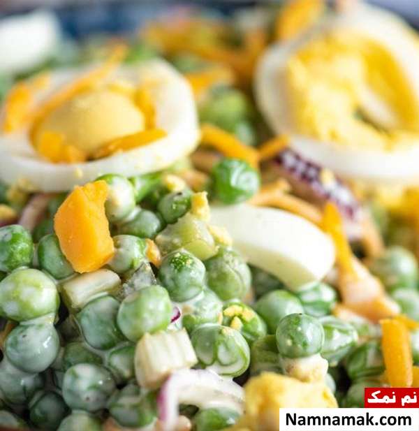 سالاد کاهو و نخود فرنگی