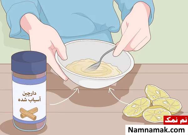 مخلوط دارچین آسیاب شده و آب لیمو 