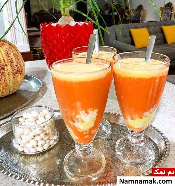 آب هویج بستنی با مخلوط کن