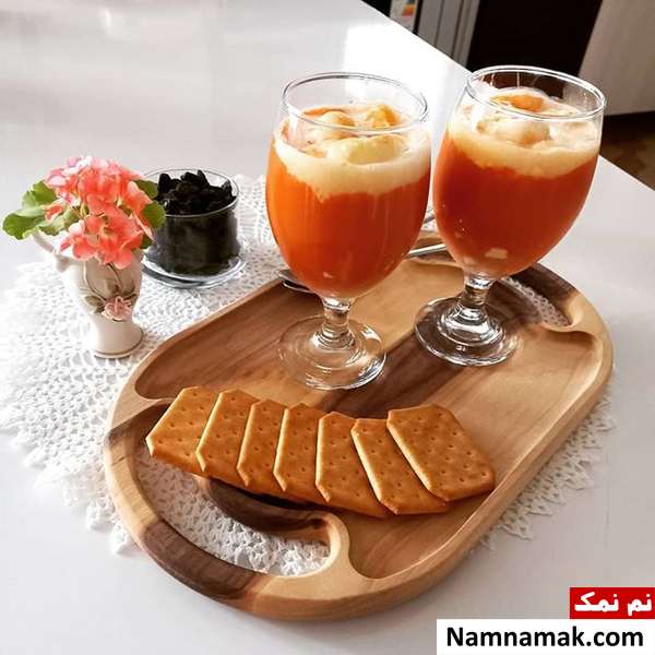 آب هویج بستنی با مخلوط کن