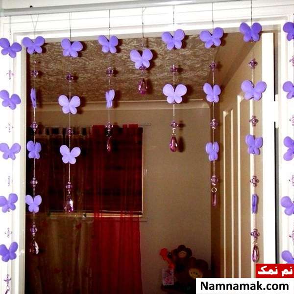 تزیین پرده با پروانه