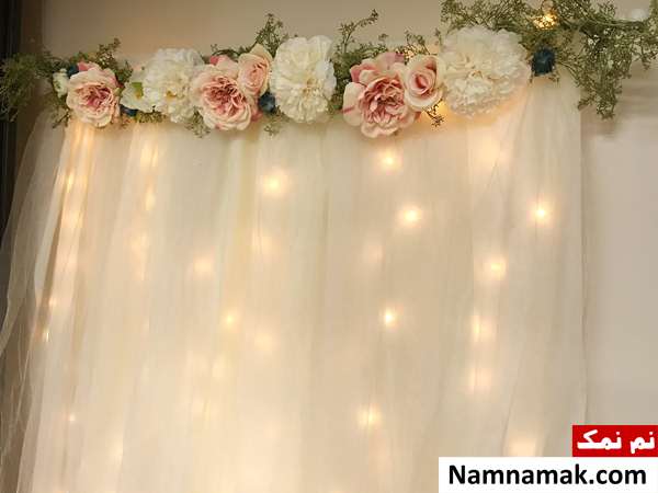 تزیین پرده های قدیمی و جدید با گل ، پاپیون و ریسه