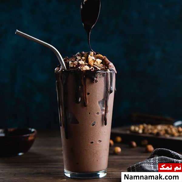 شیک شکلات تلخ و کره بادام