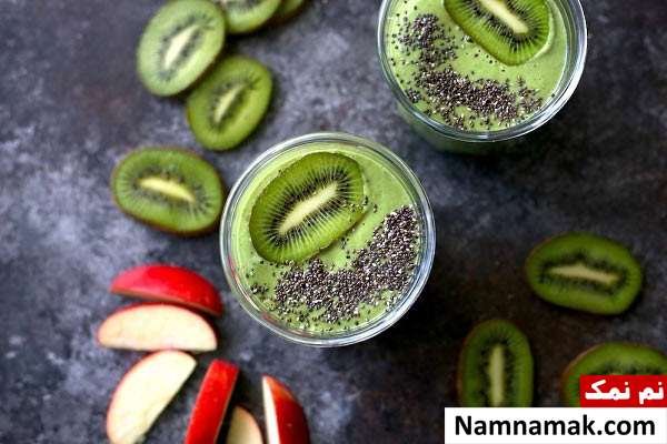 طرز تهیه اسموتی سیب و کیوی