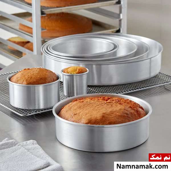 جدول محاسبه اندازه قالب و مقدار مواد در کیک اسفنجی