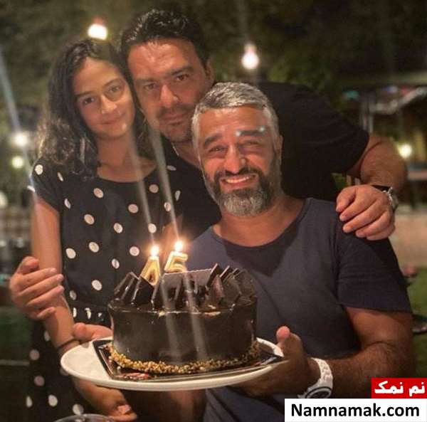 جشن تولد پژمان جمشیدی پژمان جمشیدی ، آتیلا حجازی و دخترش