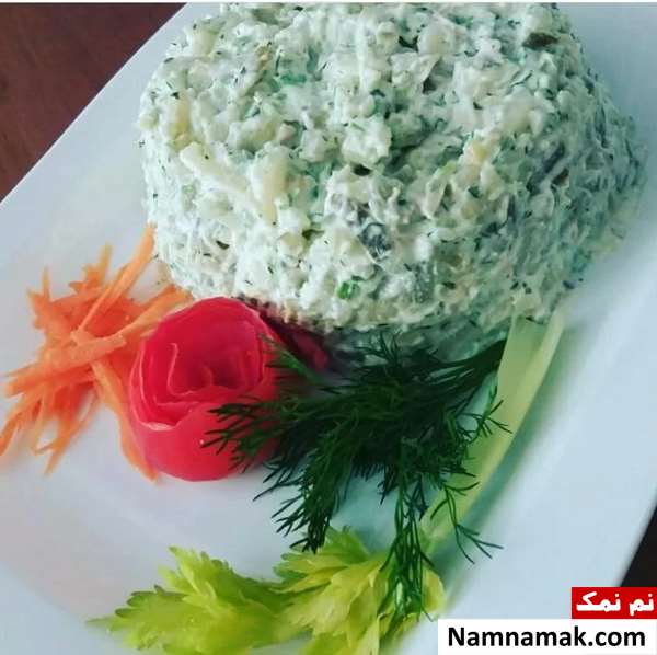 سالاد پیازچه بدون مرغ