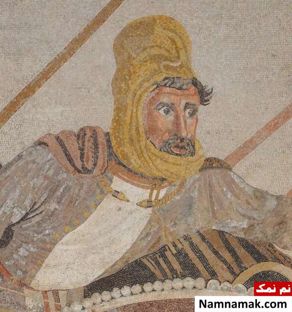 چهره داریوش سوم روی موزاییک