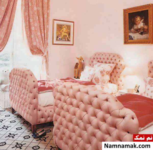طراحی دکوراسیون جذاب و متفاوت اتاق خواب دونفره دخترانه