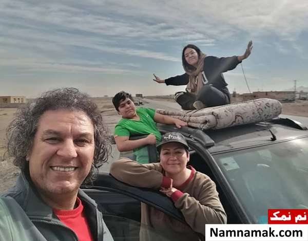 آرش میراحمدی و همسرش مرجان صفابخش و فرزندانش