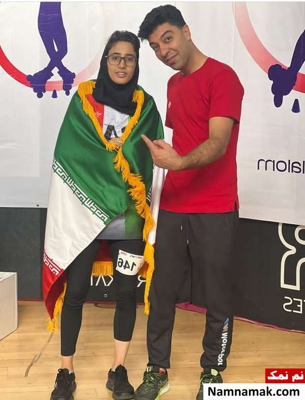 رومینا سالک و مربی اش احسان حبیب آبادی