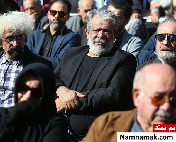 مراسم خاکسپاری داریوش مهرجویی حسن پورشیرازی در مراسم خاکسپاری داریوش مهرجویی