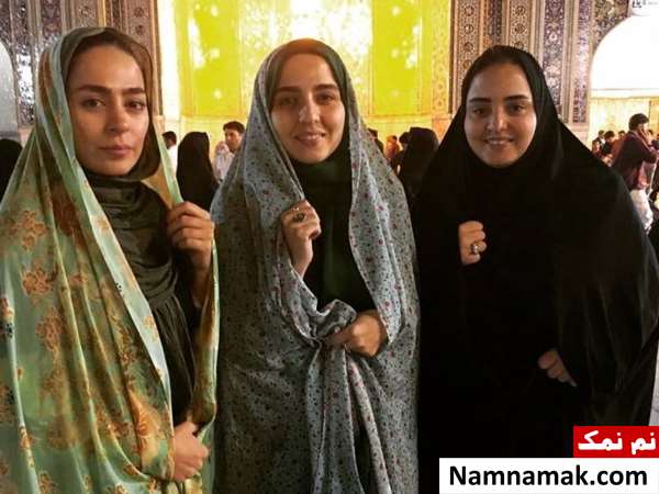 سمانه پاکدل در کنار نرگس محمدی و خواهرش