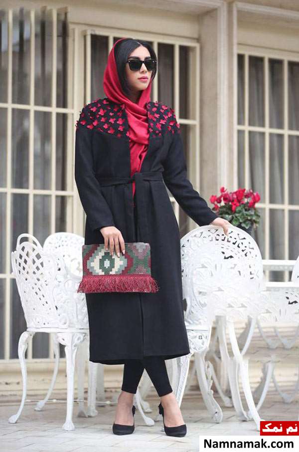 ست پیشنهادی با مانتو مشکی بلند ، کوتاه و جلوباز