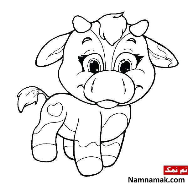 عکس نقاشی گاو با رنگ آمیزی عکس نقاشی گاو با رنگ آمیزی