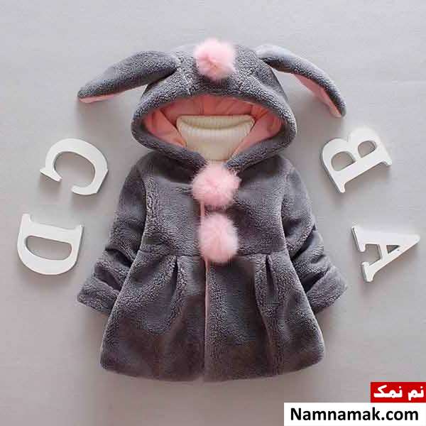 مدل پالتو بچه گانه دخترانه پشمی ، چهارخانه و کلاه دار
