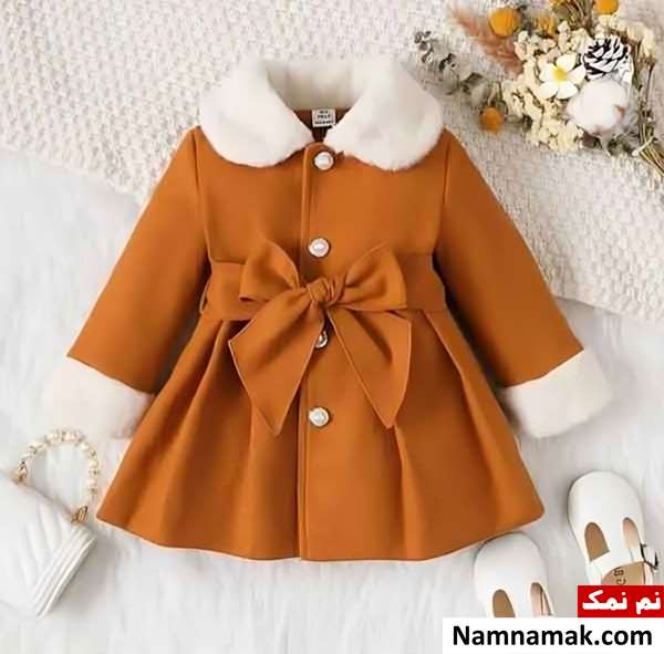 مدل پالتو بچه گانه دخترانه پشمی ، چهارخانه و کلاه دار