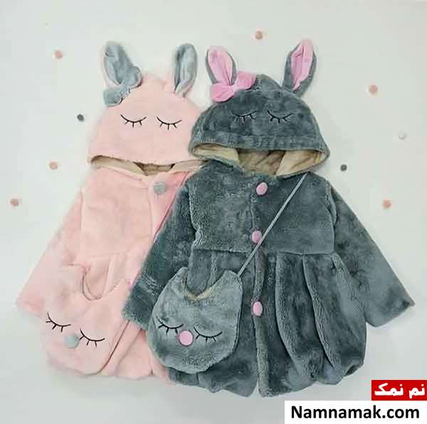 مدل پالتو بچه گانه دخترانه پشمی ، چهارخانه و کلاه دار