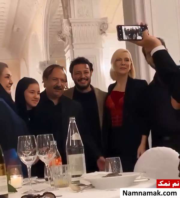عکس دونفره کیت بلانشت و جواد عزتی در جشنواره ونیز