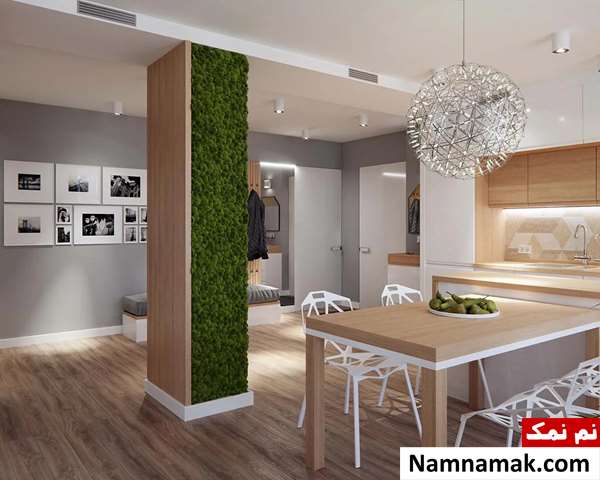 مدل کابینت آشپزخانه با ستون مزاحم وسط یا کنار