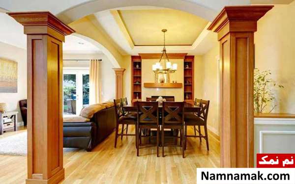 مدل کابینت آشپزخانه با ستون مزاحم وسط یا کنار