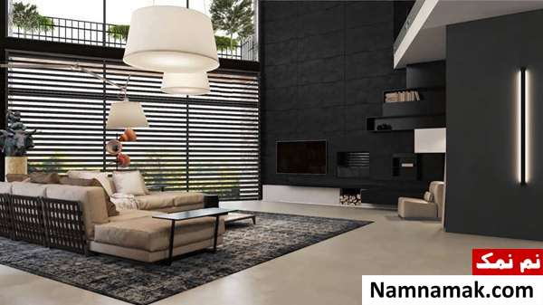 تم تیره در دکوراسیون اتاق نشیمن