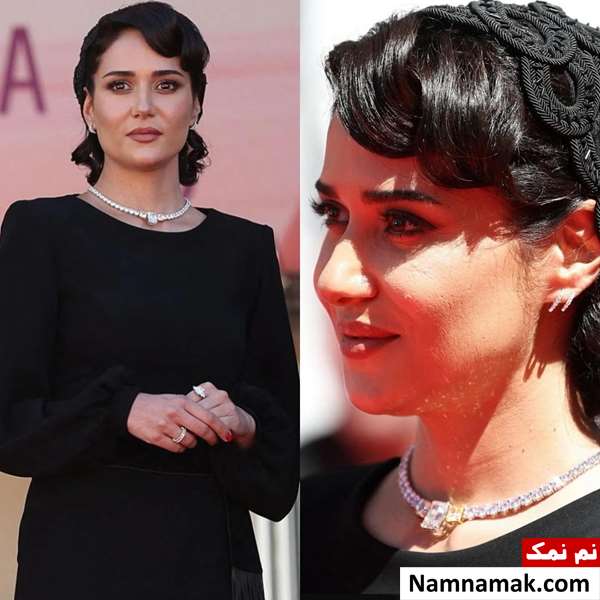 پوشش جنجالی بازیگران و عوامل فیلم زن و بچه در فرش قرمز کن پریناز ایزدیار بیحجاب