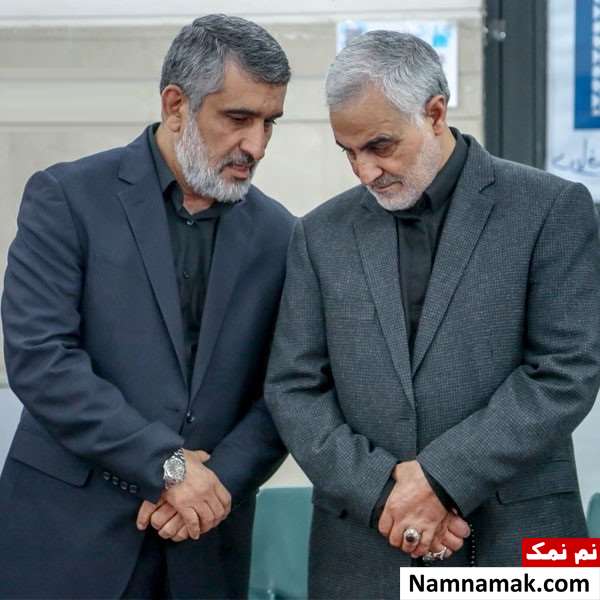 زندگینامه سردار امیرعلی حاجی زاده و همسرش امیرعلی حاجی زاده و حاج قاسم سلیمانی
