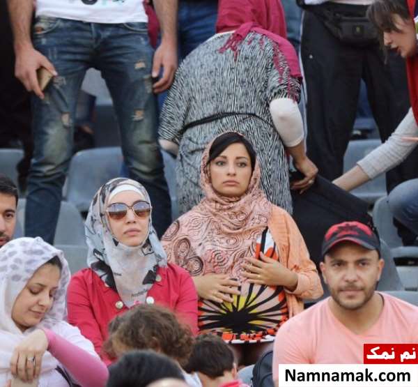 عکس های جالب از حضور زنان سوری در ورزشگاه آزادی
