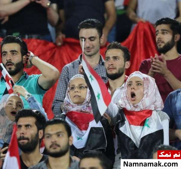 عکس های جالب از حضور زنان سوری در ورزشگاه آزادی