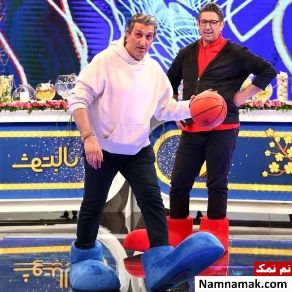 یوسف صیادی و شهاب عباسی در مسابقه شوتبال