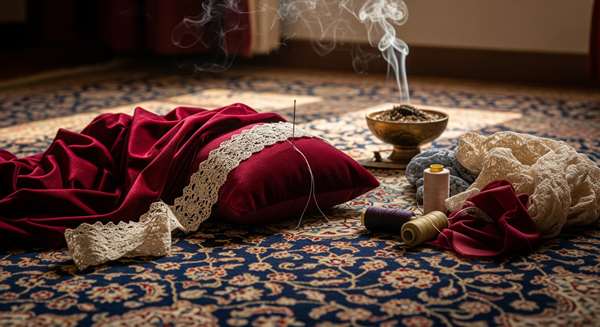 پارچه مناسب برای بالش لوله ای عروس باید جنس خوبی داشته باشد.