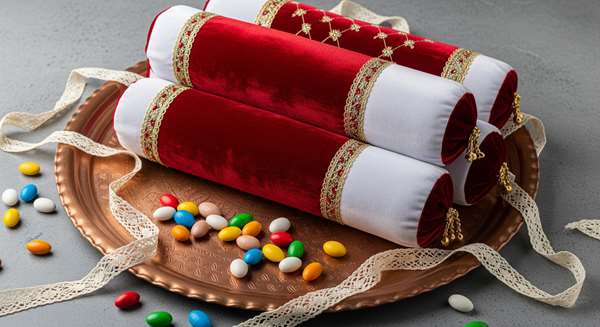 تزئینات بالش لوله ای عروس به آن جلوه خاصی می دهد.