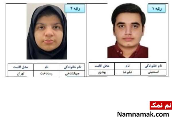 اسامی 5 نفر برتر گروه زبان های خارجه