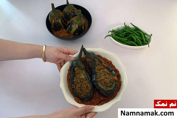 خوراک بادمجان با گوشت چرخکرده