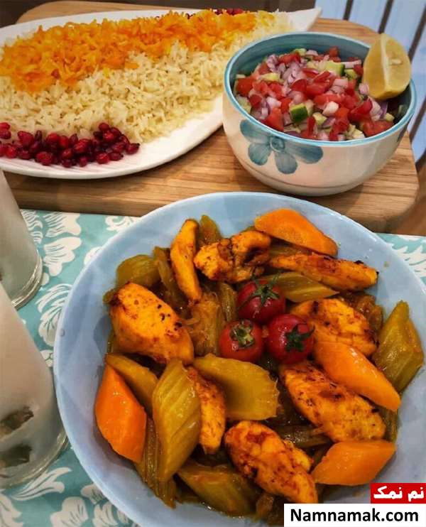 خوراک مرغ و کرفس