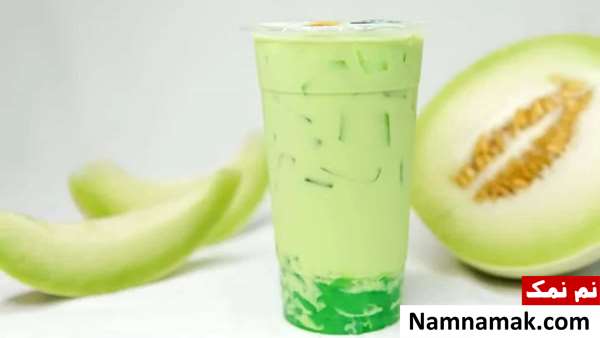 دسر خربزه ، بستنی و شیر