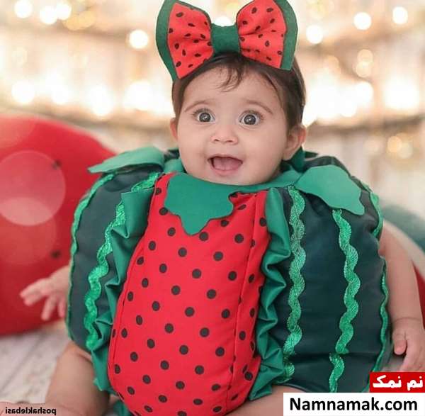 مدل لباس هندوانه ای برای شب یلدا