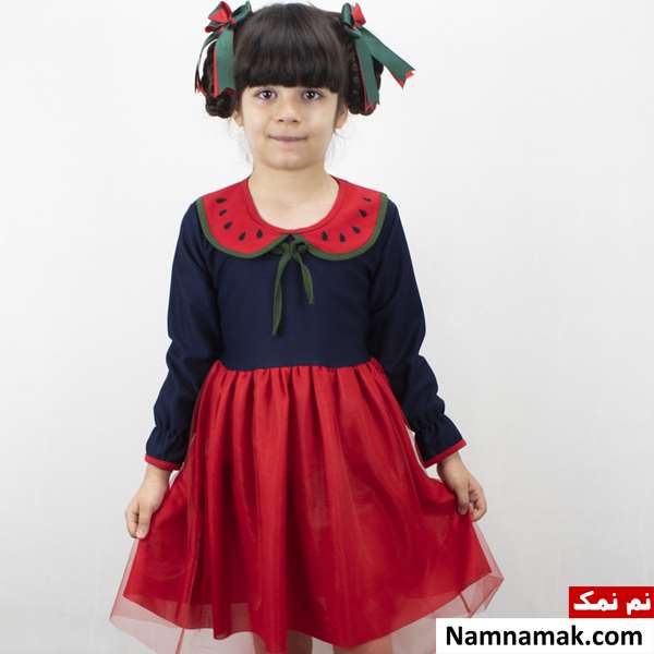 مدل لباس هندوانه ای برای شب یلدا