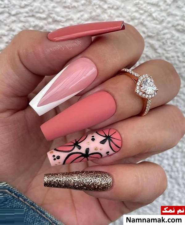 عکس دیزاین ناخن و ناخن لاک زده لاکچری