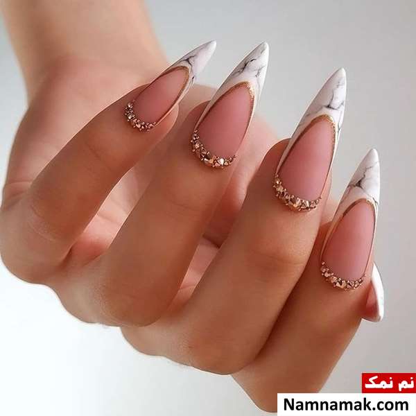 عکس دیزاین ناخن و ناخن لاک زده لاکچری