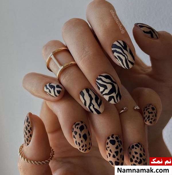 عکس دیزاین ناخن بیضی