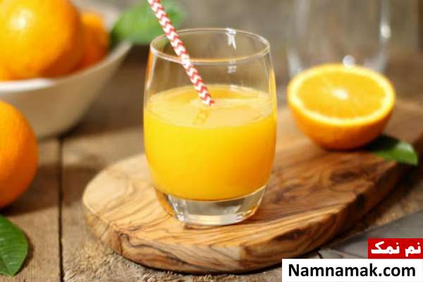 آب پرتقال با پرتقال یخ زده