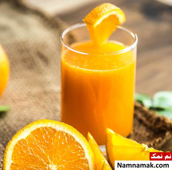 آب پرتقال با پرتقال یخ زده