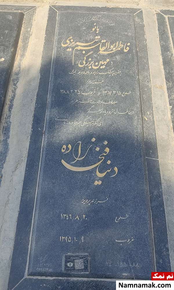 عکس سنگ قبر دنیا فنی زاده