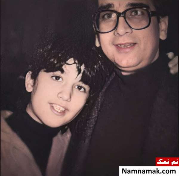 عکس کودکی دنیا فنی زاده در کنار پدرش پرویز فنی زاده