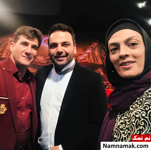شهربانو منصوریان و همسرش و احسان علیخانی